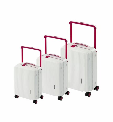 Hardcase kofferset wit - 3 stuks - TSA Slot - brede handgreep ( Bubule )