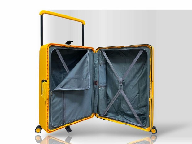 Hardcase kofferset Oranje - 3 stuks - TSA Slot - brede handgreep ( Bubule )