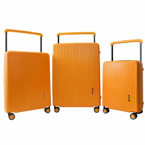 Hardcase kofferset Oranje - 3 stuks - TSA Slot - brede handgreep ( Bubule )