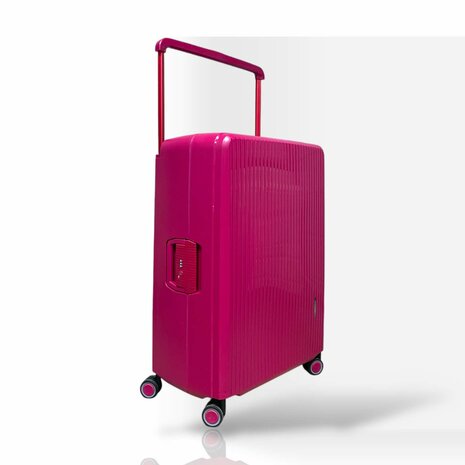 Hardcase kofferset ZL-3 Donker roze - 3 stuks - TSA Slot - brede handgreep ( Bubule )