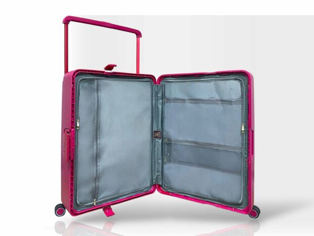 Hardcase kofferset ZL-3 Donker roze - 3 stuks - TSA Slot - brede handgreep ( Bubule )