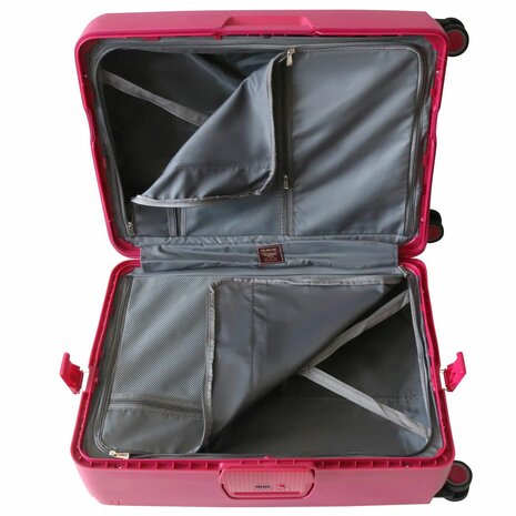 Hardcase kofferset ZL-3 Donker roze - 3 stuks - TSA Slot - brede handgreep ( Bubule )