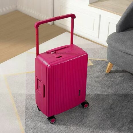 Hardcase kofferset ZL-3 Donker roze - 3 stuks - TSA Slot - brede handgreep ( Bubule )