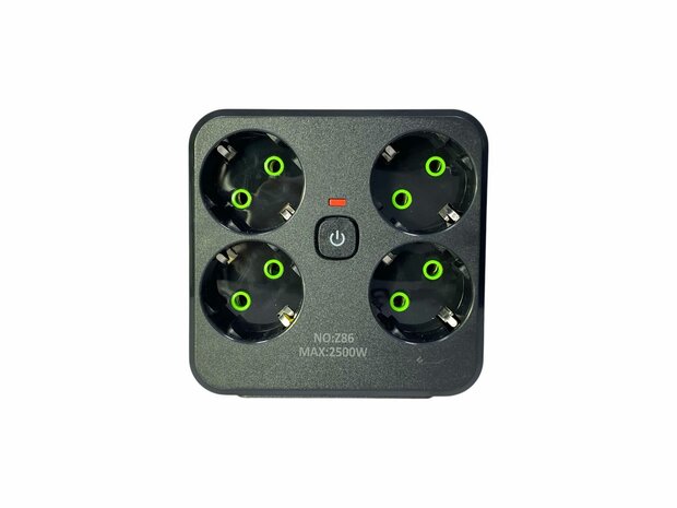 Europese stekkerdoos, 4 stopcontacten zonder verlengkabel met 2 USB 1 Type-C-poorten