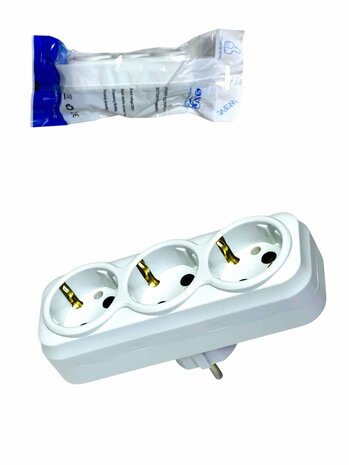Stopcontact 3&nbsp;voudig wit - Verloopstekker Splitter 