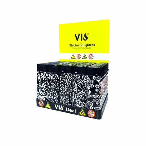 Klik Aansteker tray 500 stuks &ndash;&nbsp;Navulbare &amp; Verstelbare aanstekers ( 50 mix print )