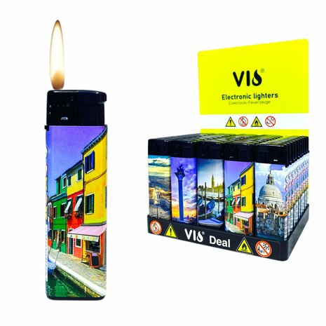 Klik Aansteker tray 500 stuks &ndash;&nbsp;Navulbare &amp; Verstelbare aanstekers ( 50 mix print )