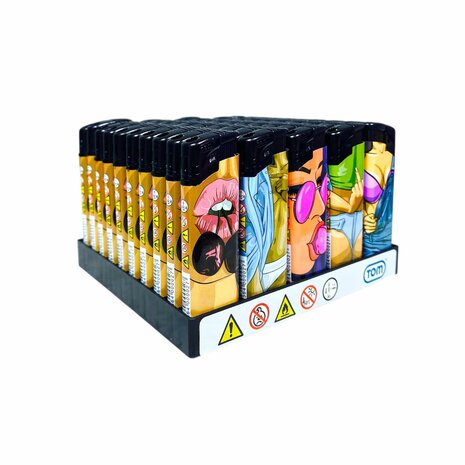 Aanstekers - verstelbaar vlam - 50 stuks Bang Bang - Sexy Lady