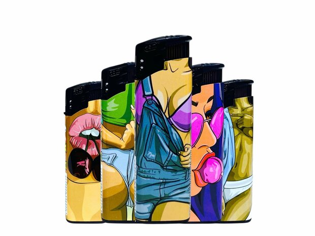 Aanstekers - verstelbaar vlam - 50 stuks Bang Bang - Sexy Lady