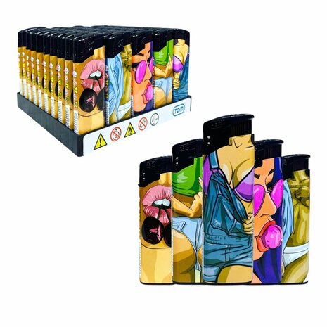 Aanstekers - verstelbaar vlam - 50 stuks Bang Bang - Sexy Lady