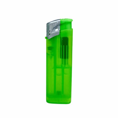 Electric Lighters - Light Green Transparent 50 pcs - Adjustable &amp; Refillable - Printable