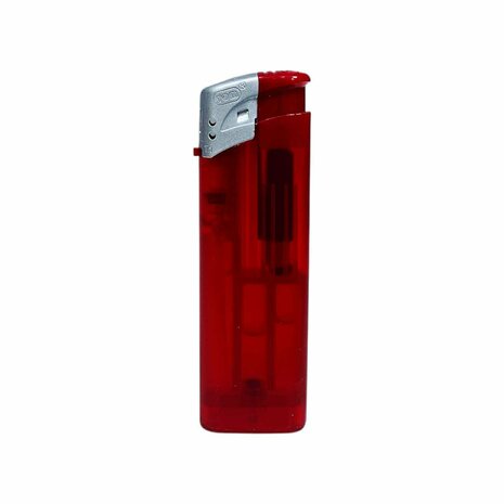 Briquets &eacute;lectriques - Rouge transparent 50 pi&egrave;ces - R&eacute;glables et rechargeables - Imprimables