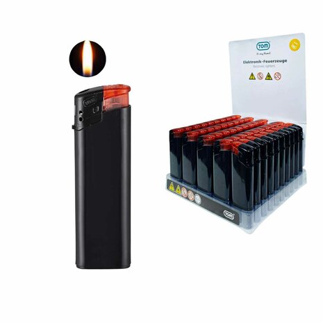 Elektrische Aanstekers - TC Rood - Zwart - 50 stuks - Verstelbare &amp; navulbaar - Bedrukbaar 