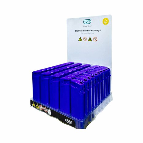Elektrische Aanstekers - Blauw Bedrukbare Aansteker blanco - 50 stuks - Verstelbare &amp; navulbaar 