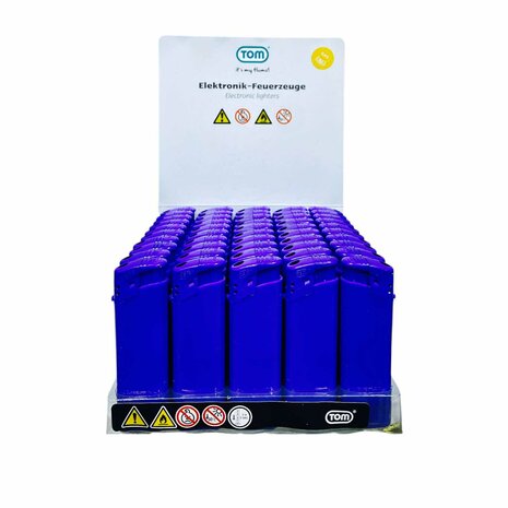 Elektrische Aanstekers - Blauw Bedrukbare Aansteker blanco - 50 stuks - Verstelbare &amp; navulbaar 