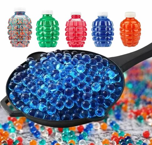 Gel balletjes MIX kleur - grote fles 50.000 stuks - 210 gram - Gelblaster ballen - 7-8mm