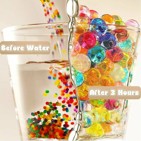 Gel balletjes MIX kleur - grote fles 50.000 stuks - 210 gram - Gelblaster ballen - 7-8mm