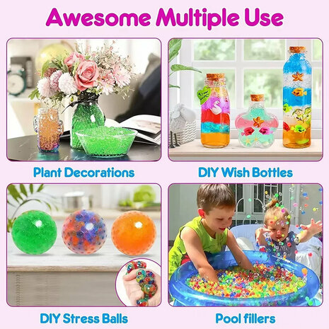 Gel Blaster AK47 Rood - Luminous Silencer met Led licht - compleet set - oplaadbaar - 45 cm 