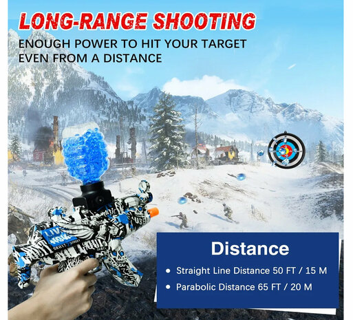 Gel Blaster AK47 Rood - Luminous Silencer met Led licht - compleet set - oplaadbaar - 45 cm 