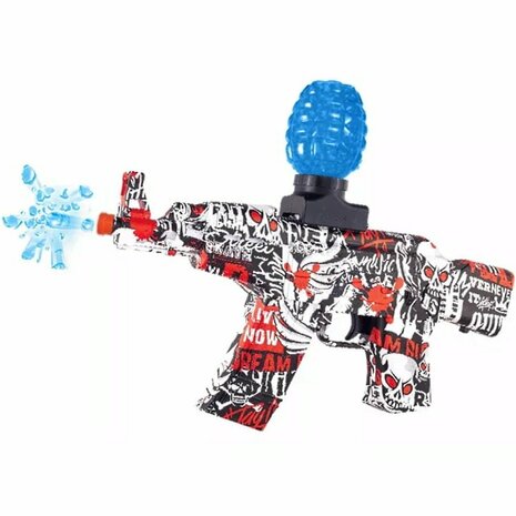 Gel Blaster AK47 Rood - Luminous Silencer met Led licht - compleet set - oplaadbaar - 45 cm 