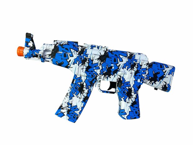 Gel Blaster AK47 - Luminous Silencer met Led licht - compleet set - oplaadbaar - 45 cm Blauw