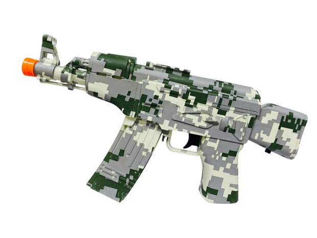 Gel Blaster AK47 Army - Luminous Silencer met Led licht - compleet set - oplaadbaar - 45 cm 