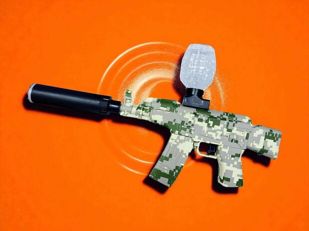 Gel Blaster AK47 Army - Luminous Silencer met Led licht - compleet set - oplaadbaar - 45 cm 