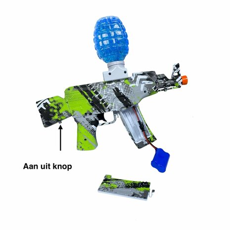 Gel Blaster AK47 Groen- Luminous Silencer met Led licht - compleet set - oplaadbaar - 45 cm 