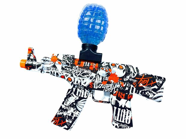 Gel Blaster AK47 Rood - Luminous Silencer met Led licht - compleet set - oplaadbaar - 45 cm 