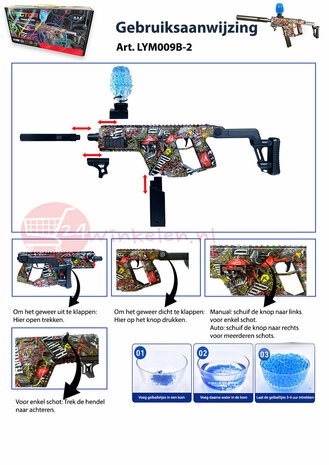 Gel Blaster - Space Vector Assault Rifle - compleet set - oplaadbaar - 74 CM