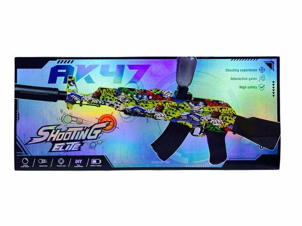 Shooting Elite Gel Blaster - Luminous Silencer - AK 47 Led Light - compleet set - Oplaadbaar - 74CM G