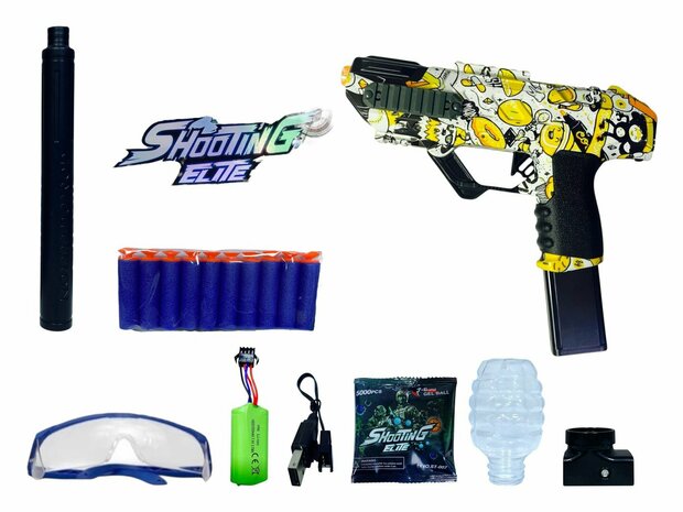 Shooting Elite Gelblaster 2in1 - HUNTER- LED LIGHT - gelballetjes + pijlen - 5000 balletjes - Oplaadbaar - 42.5 CM G