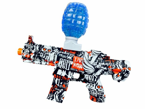 Gel Blaster- Elektrische pistool - Red Graffiti - compleet set incl. gel ballen - oplaadbaar - 48CM