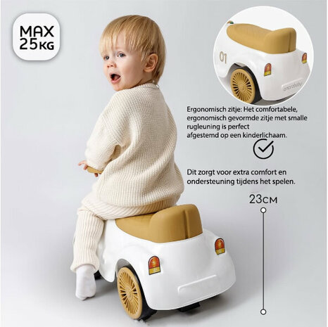 Kinderen Loopauto met muziek en lichtjes - Classic Luxury Retro Car - 55CM - mix