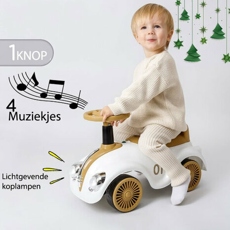 Kinderen Loopauto met muziek en lichtjes - Classic Luxury Retro Car - 55CM - mix