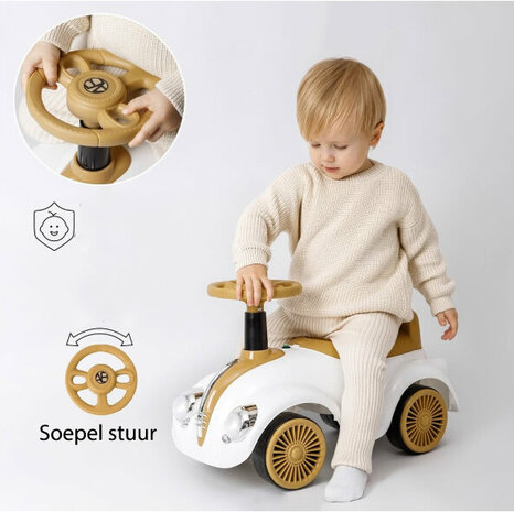 Kinderen Loopauto met muziek en lichtjes - Classic Luxury Retro Car - 55CM - mix