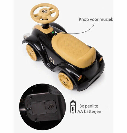 Kinderen Loopauto met muziek en lichtjes - Classic Luxury Retro Car - 55CM - mix