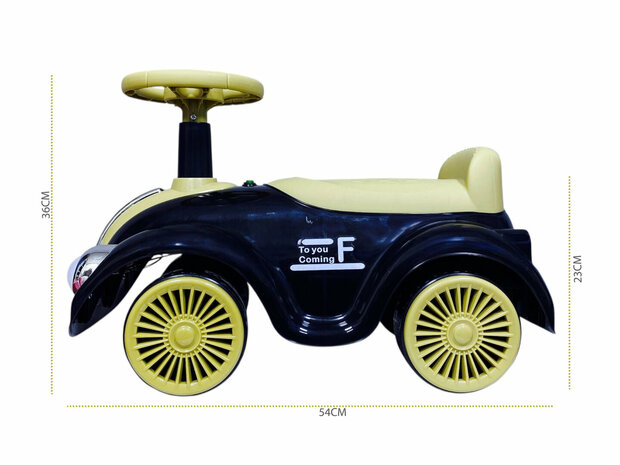 Kinderen Loopauto met muziek en lichtjes - Classic Luxury Retro Car - 55CM - mix