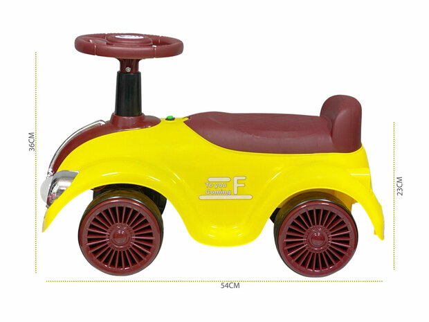 Kinderen Loopauto met muziek en lichtjes - Classic Luxury Retro Car - 55CM - mix