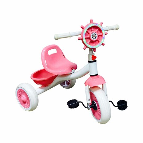 Driewieler kinderfiets - met pedalen - licht &amp; geluid 63 CM