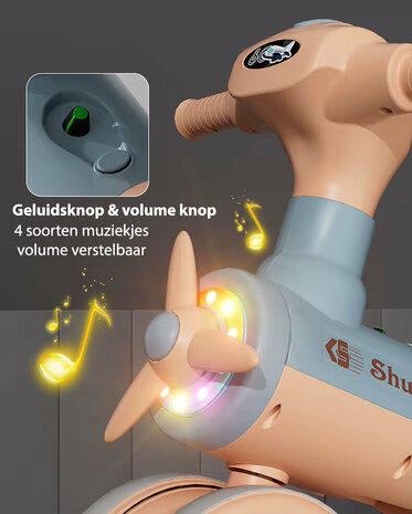 Kinder driewieler met duwstang - Muziek en Licht