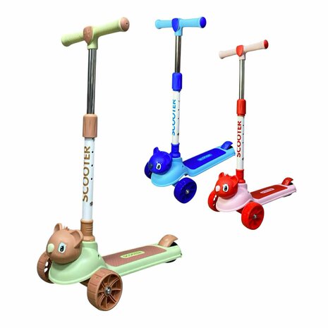 Step - Scooter - Kinderstep met 3 wielen - Koala - opvouwbaar - Kantelstep - Met Licht &amp; Muziek