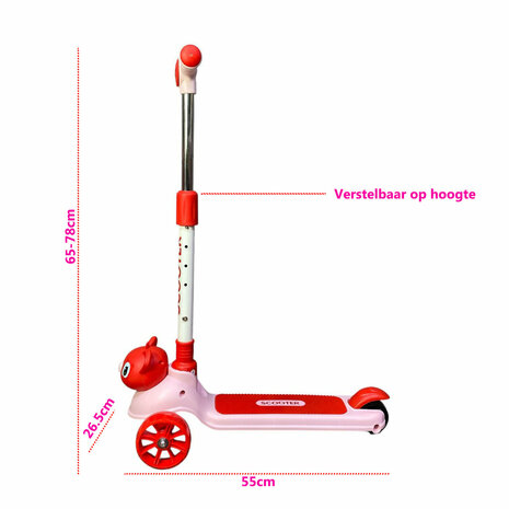 Step - Scooter - Kinderstep met 3 wielen - Koala - opvouwbaar - Kantelstep - Met Licht &amp; Muziek