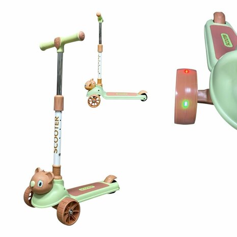 Step - Scooter - Kinderstep met 3 wielen - Koala - opvouwbaar - Kantelstep - Met Licht &amp; Muziek