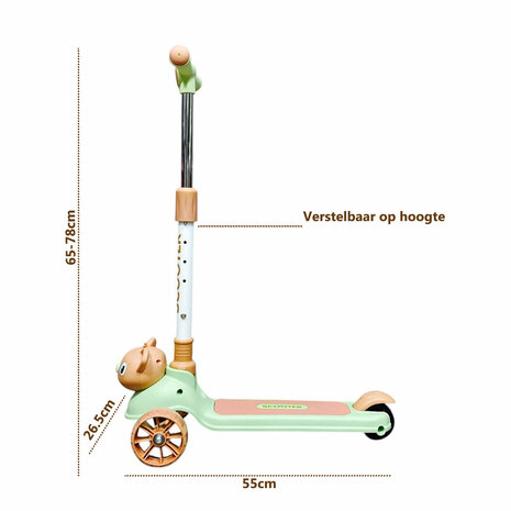 Step - Scooter - Kinderstep met 3 wielen - Koala - opvouwbaar - Kantelstep - Met Licht &amp; Muziek