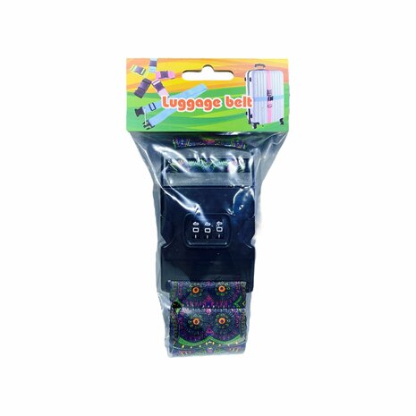 Bagageriem met Cijferslot &ndash; Verstelbare Kofferband tot 190CM - met ID-label