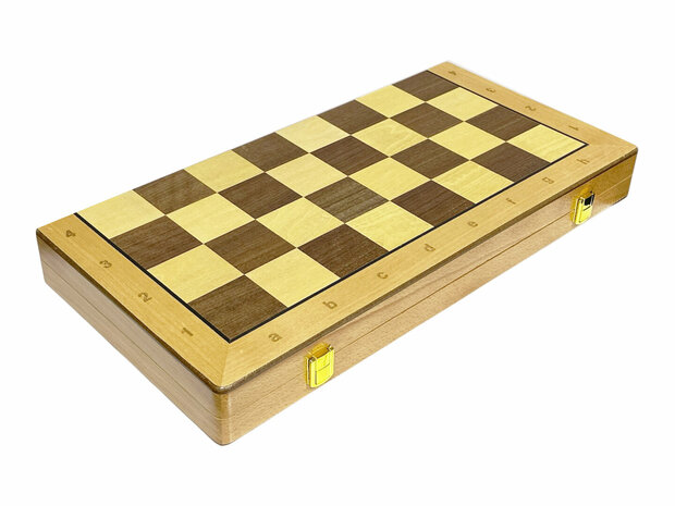 Schaaken en dammen 2in1 pakket - Opklapbaar - 43x43 cm - Hout 