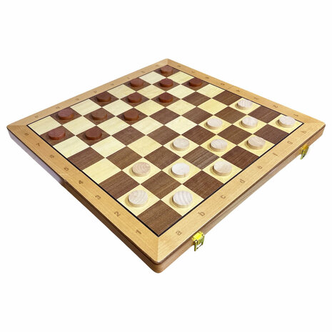 Schaaken en dammen 2in1 pakket - Opklapbaar - 43x43 cm - Hout 