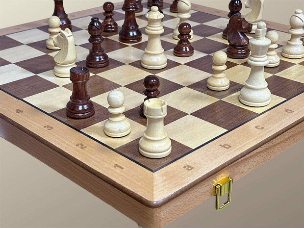 Schaaken en dammen 2in1 pakket - Opklapbaar - 43x43 cm - Hout 