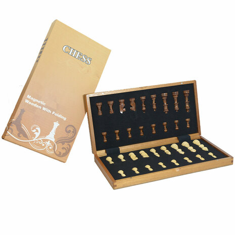 Rosewood Chess Board - With Integrated Lock - Magnetic Chessboard 38.8cm
